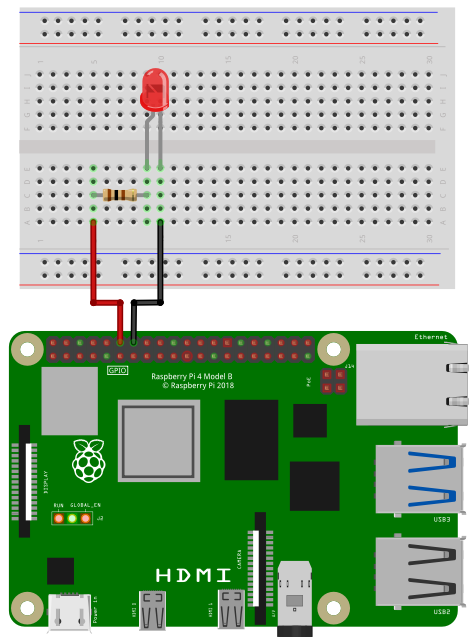 1 LED wiring for PWM