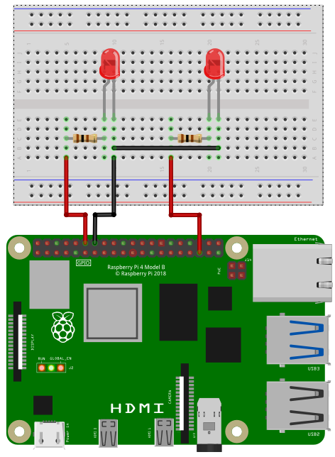 2 LED wiring for PWM